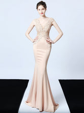 Handmade applique Beaded long evening dress