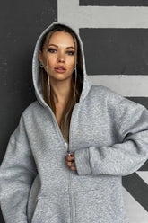 Solid Color Loose Street Style Hoodie