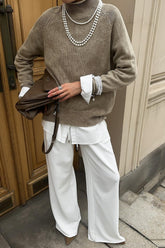 Thin Distressed Elegant High-End Knit Sweater