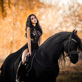 2024 Lady’s Sexy See-Through Lace Nude Back High Slit Dress