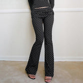 Polka Dot Slim Bootcut Pant