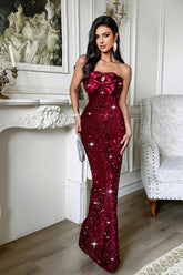 Bow Strapless Long Party Dress
