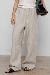 Linen Relaxed Wide Leg Draped Pants