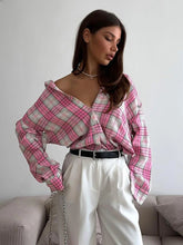 Loose Blue Stripe Cotton Blouse