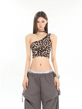 Leopard One-Shoulder Top