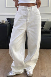 High-Street Retro Straight Leg Wide-Leg Jeans