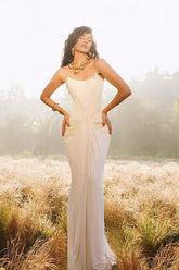 White Boned Waist Strapless Luxury Party Dress