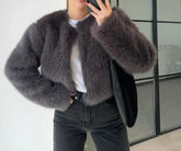 Vintage Slim Short Faux Fur Coat