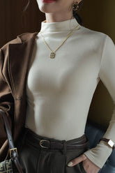 Fleece Mock Neck Slim Solid Base Layer