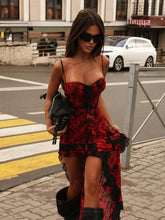 Asymmetrical Chiffon Street Floral Dress
