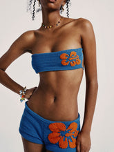 Tube Top Knit Shorts Summer Two Piece Set