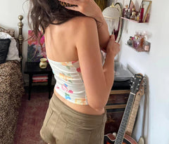 Mesh Ruched Lace Knit Top