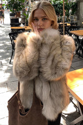 Faux Fox Fur Stand Collar Short Fluffy Warm Coat