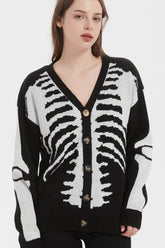 Skull Halloween Knit Loose Versatile Spring Autumn Cardigan