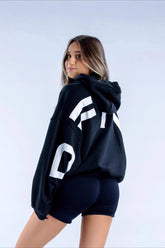 Letter Fleece-Lined Warm Hoodie