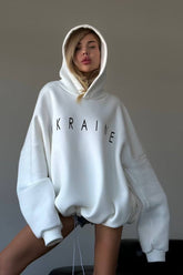Oversized Boyfriend - Style Letter Print Hoodie