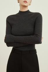 Seamless Merino Mock Neck Washable Knit Base Layer