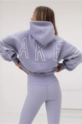 Printed Thick Loose Hoodie