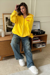 Warm Oversized Zip-Up Retro Hoodie