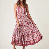 Strap Sleeveless Rayon Floral Maxi Boho Dress