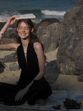 Halter Neck Keyhole Peplum Top