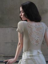 Sheer Embroidered Back Panel Blouse
