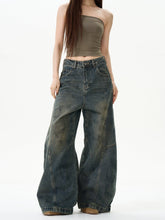 Extreme Wide-Leg Vintage Wash Jeans