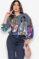 Printed casual sweatshirt