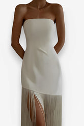 Tassel top slit dress