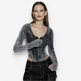 Washed and distressed tight top