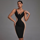 Strappy Sleeveless Mesh Midi Bandage Dress