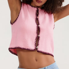 Square Mesh Knit Top