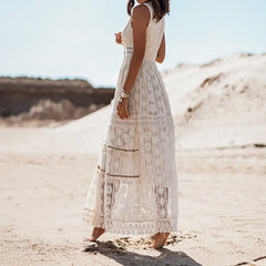 Bohemian Lace Sleeveless Swingle Casual Boho Dress