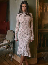 Lace Slim Bodycon Lined Midi Dress