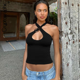 Star Patch Bandeau Knit Top