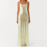 Glitter Sequin Rhinestone Long Bodycon Dress