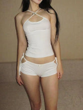 Criss Cross Camisole Shorts Two Piece Set
