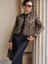 Leopard Button Casual Long Sleeve Cardigan
