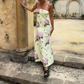 Strapless Floral A-Line Vacation Dress