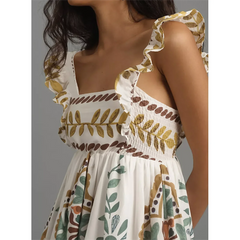 Sweet Ruffle A-Line Mini Floral Dress