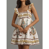 Sweet Ruffle A-Line Mini Floral Dress