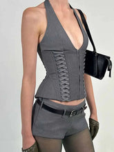 V-Neck Sleeveless Vest Shorts Two Piece Set