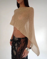 Gold Hollow Halter Knit Top