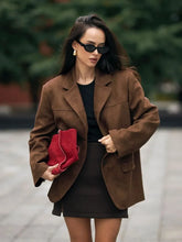 Retro Pocket Lapel Short Fall Coat