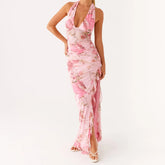 Spaghetti Strap Slim Maxi Floral Dress