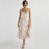 Halter Solid High-End Floral Dress