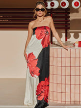 Strapless Floral Print Off-shoulder A-Line Vacation Dress