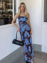 Halter Print Cleavage Maxi Dress