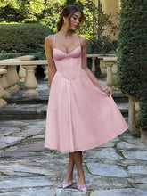 Strap Strap A-Line Party Midi Dress