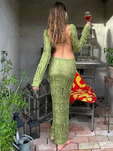 Deep V Ribbon Slit Halter Maxi Dress
